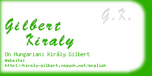 gilbert kiraly business card