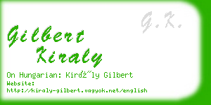 gilbert kiraly business card